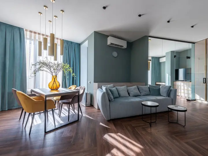 Bright furnished living room