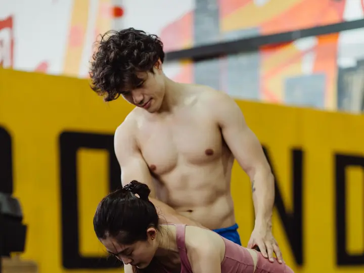 A training session in a gym