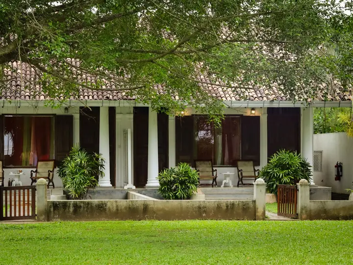 Landscaped garden beside a home